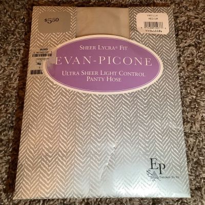 Evan Picone ultra sheer light control pantyhose, color vanilla, sz: M